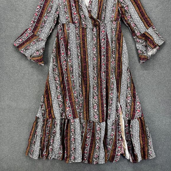 BloomChic Dress Plus Size 1X 14 16 Black white Stripe Short Sleeve V Neck Pocket - Picture 5 of 16